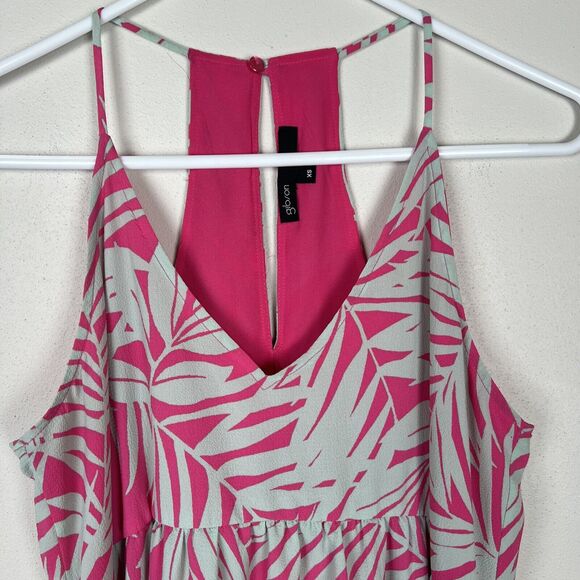 Gibson Pink Fern Palm Springs Festival Sleeveless Maxi Dress Size XS Tropical - Picture 6 of 11
